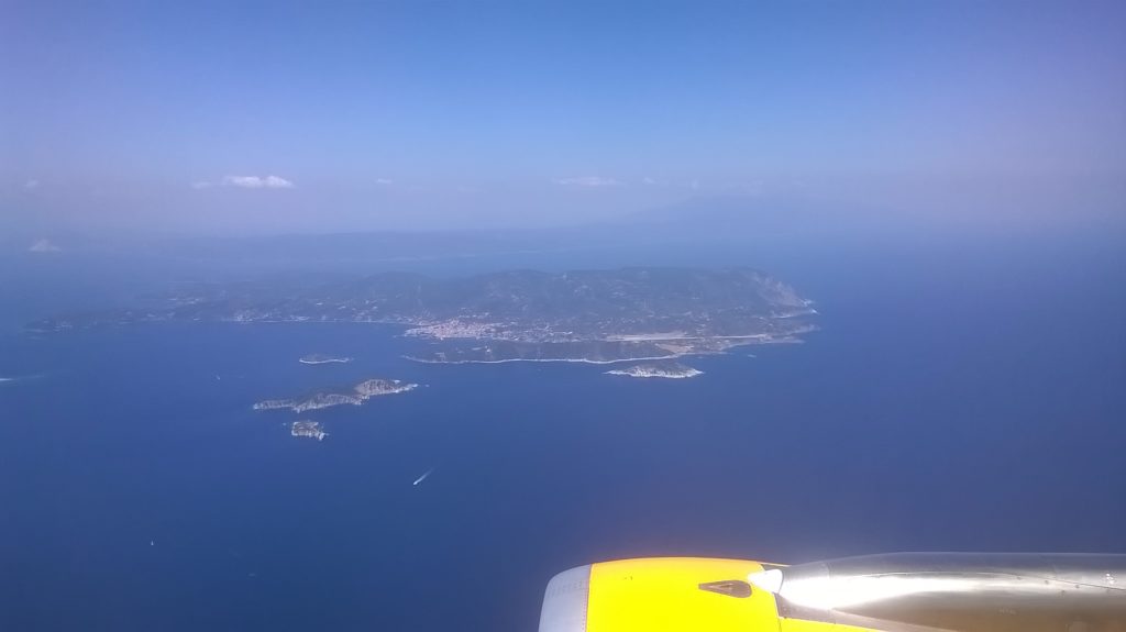Skiathos from the air shortly before landing